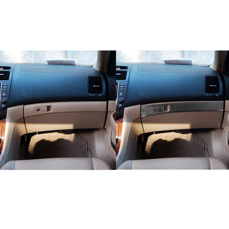 Carbon Fiber Car Accessories Copilot Storage Box Strip Panel Interior Cover Trim Sticker Modification For Honda Accord 2003—2007
