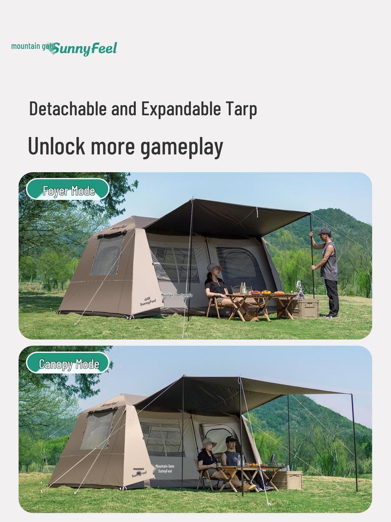 Mountain Door Ridge 13 Quick Open Tent: 2-in-1 Canopy with Black Sun Protection for Camping