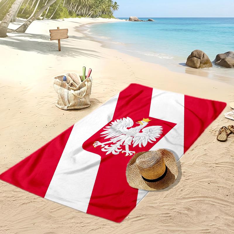 Poland Printed Beach Towel Quick Dry Soft TowelPortable Large Rectangular Beach Blanket for Travel Swimming Pool