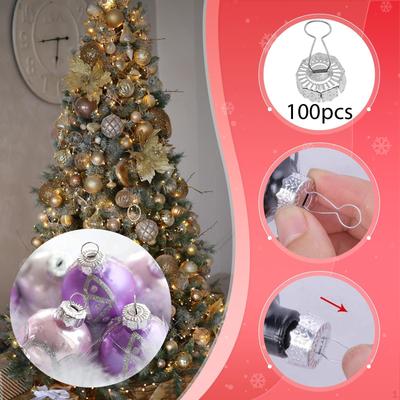 100 Stück Weihnachtskugel-Ornament Metallaufhänger für Partys