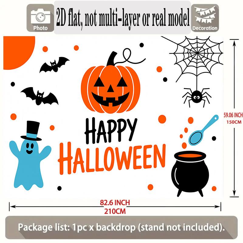 Party Backdrop Halloween Flat Banners Spider Pumpkin Spooky Wedding Winter Enthusiasts Event Backdrop Decoration Front Door Decor