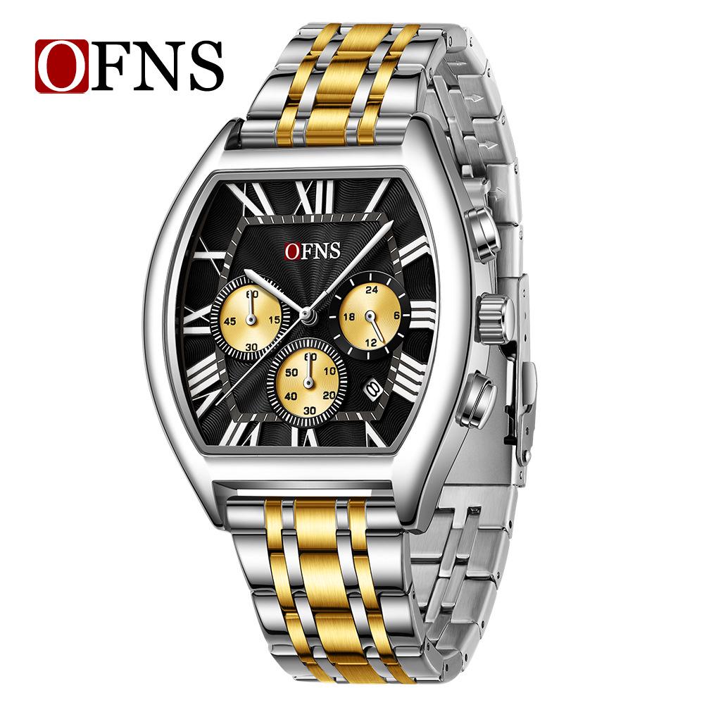

Men s Barrel-Shaped Chronograph Watch with Calendar & Luminous Multi-Function - Model 1644