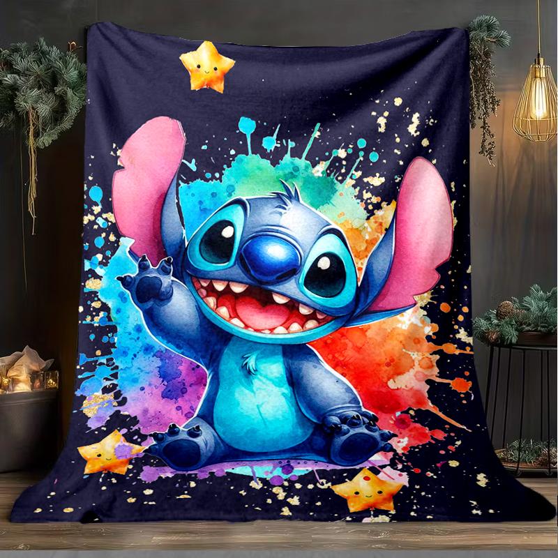 1PC Cartoon Aloha Alien 626 Printed Soft Flannel Blanket Throw for Adult Bedroom Living Room Sofa Camping Travel Fan Gifts Christmas Gifts