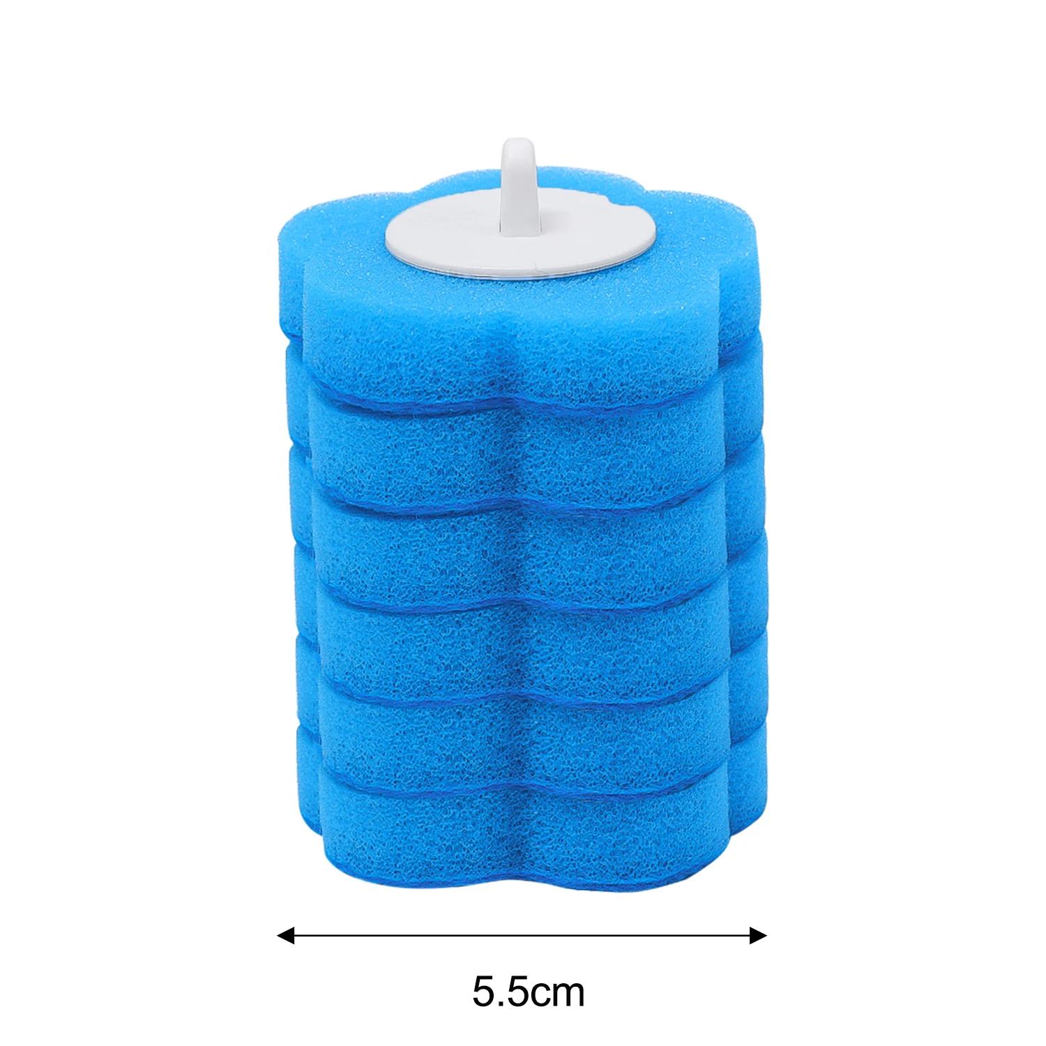 

6/60PCS Disposable Toilet Brushes Heads Set Dissolving Deodorization Sponge Cleaning Pads Home Bathroom Cleaning Accessories 6PCS синий