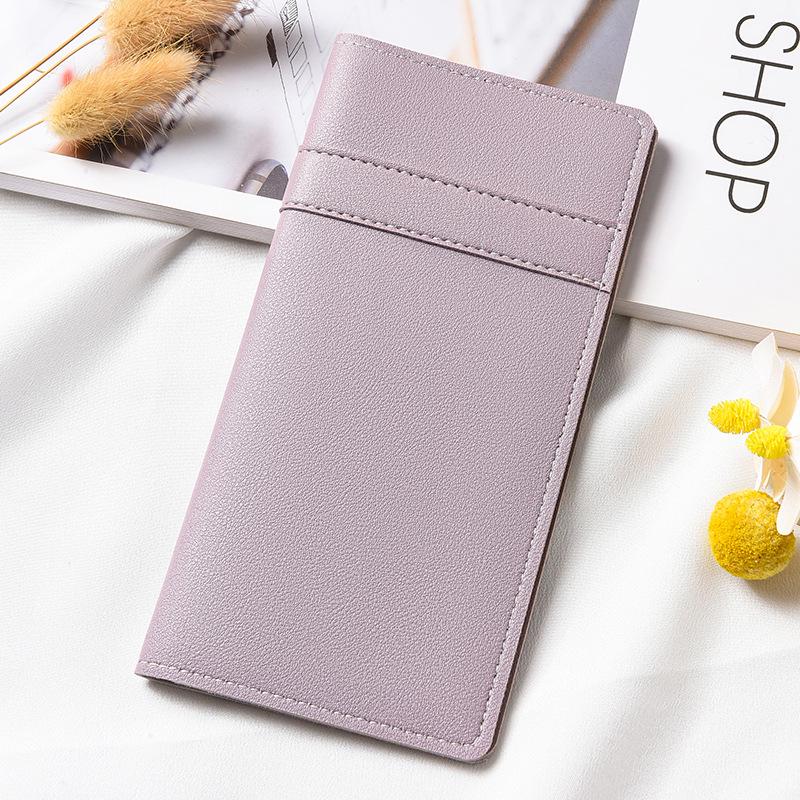 Stylish Ultra-thin Women's Leather Wallet with Buckle, Multiple Card Slots, Coin Purse, and Patchwork Design