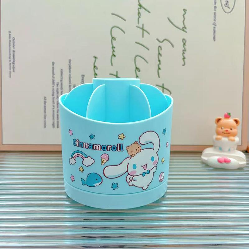 Sanrio Macaron Rotating Pen Holder Office Desktop Storage Box Kulomi Student Dormitory Desk Storage Pen Holder