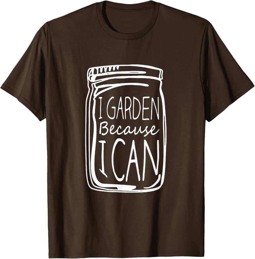 I Garden Because I Can Mason Jar Graphic Print Cotton Short Sleeve Tshirt Daily Wear