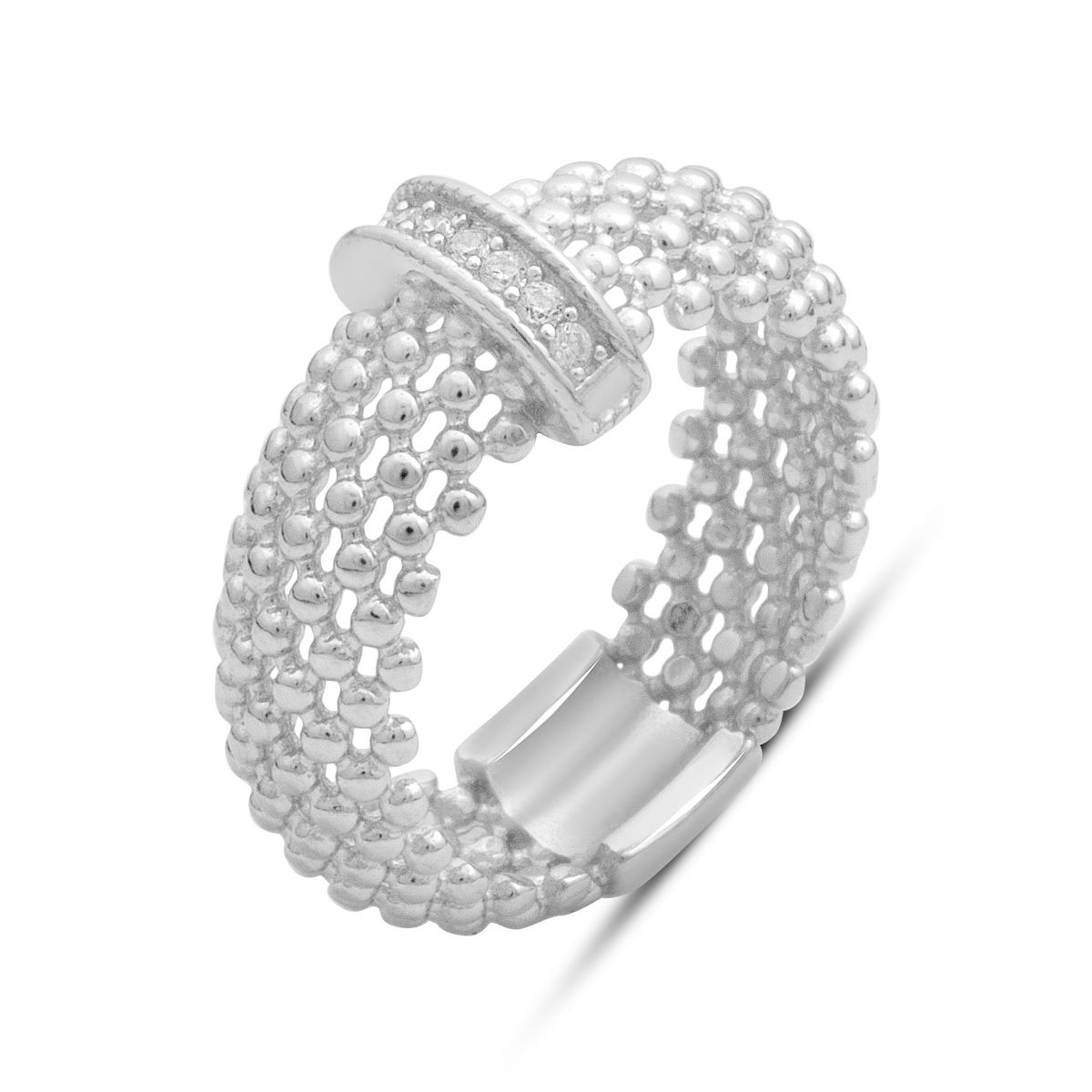 

Серебряное кольцо с фианитами, вес изделия 4,66 гр (2184096) 18