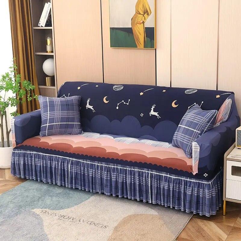 Modern Minimalist Large Skirt Elastic Sofa Cover Full Coverage Sofa Cover Universal Four Seasons AB Edition Sofa Napkin