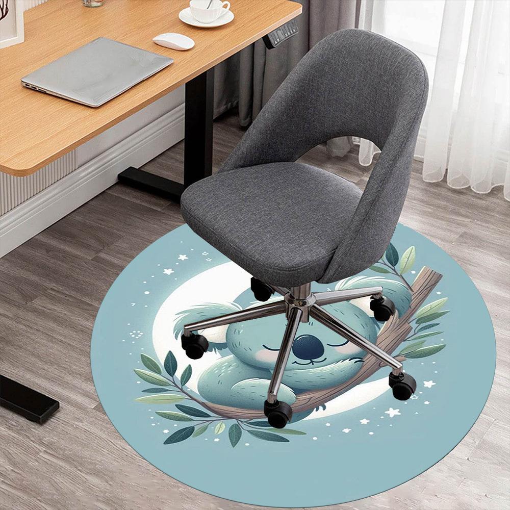 

1PC Koala Moon sleep Night Round Chair mat Area Rug - Non-Slip, Floor Mat for Office, Bedroom, home decor Christmas Gift c0528084 80cm