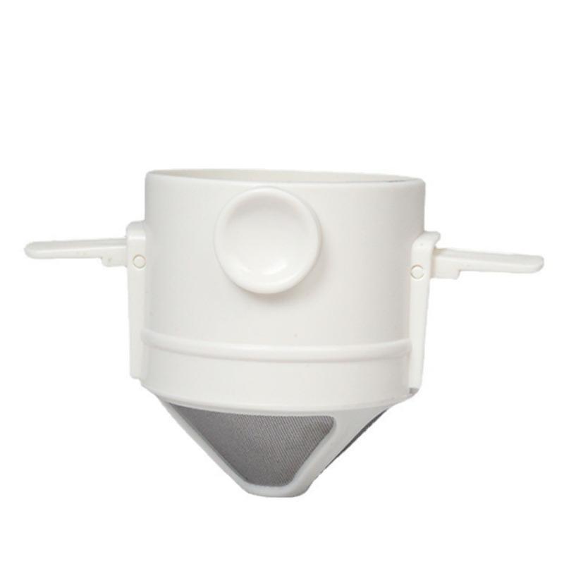 Stainless Steel Portable Coffee Filter Cup Foldable, Hand-Flush Design with Ear Hook for Easy Hanging, No Paper Needed