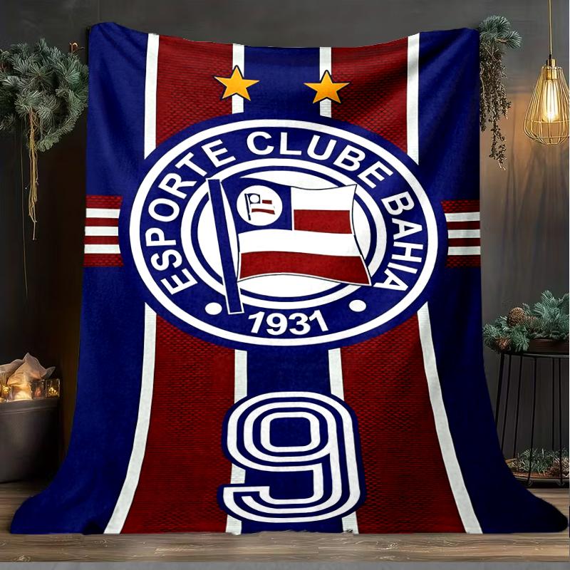 1PC Esporte Clube Bahia Design Printed Soft Flannel Blanket Throw for Adult Bedroom Living Room Sofa Camping Travel Fan gifts Christmas Gifts