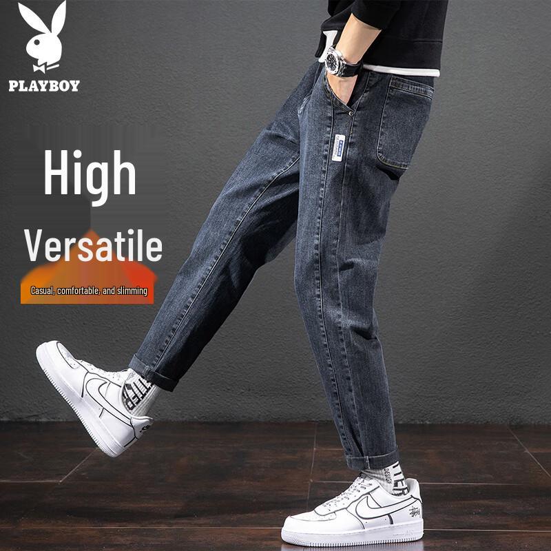 PLAYBOY Men's Straight Fit Stretch Casual Jeans