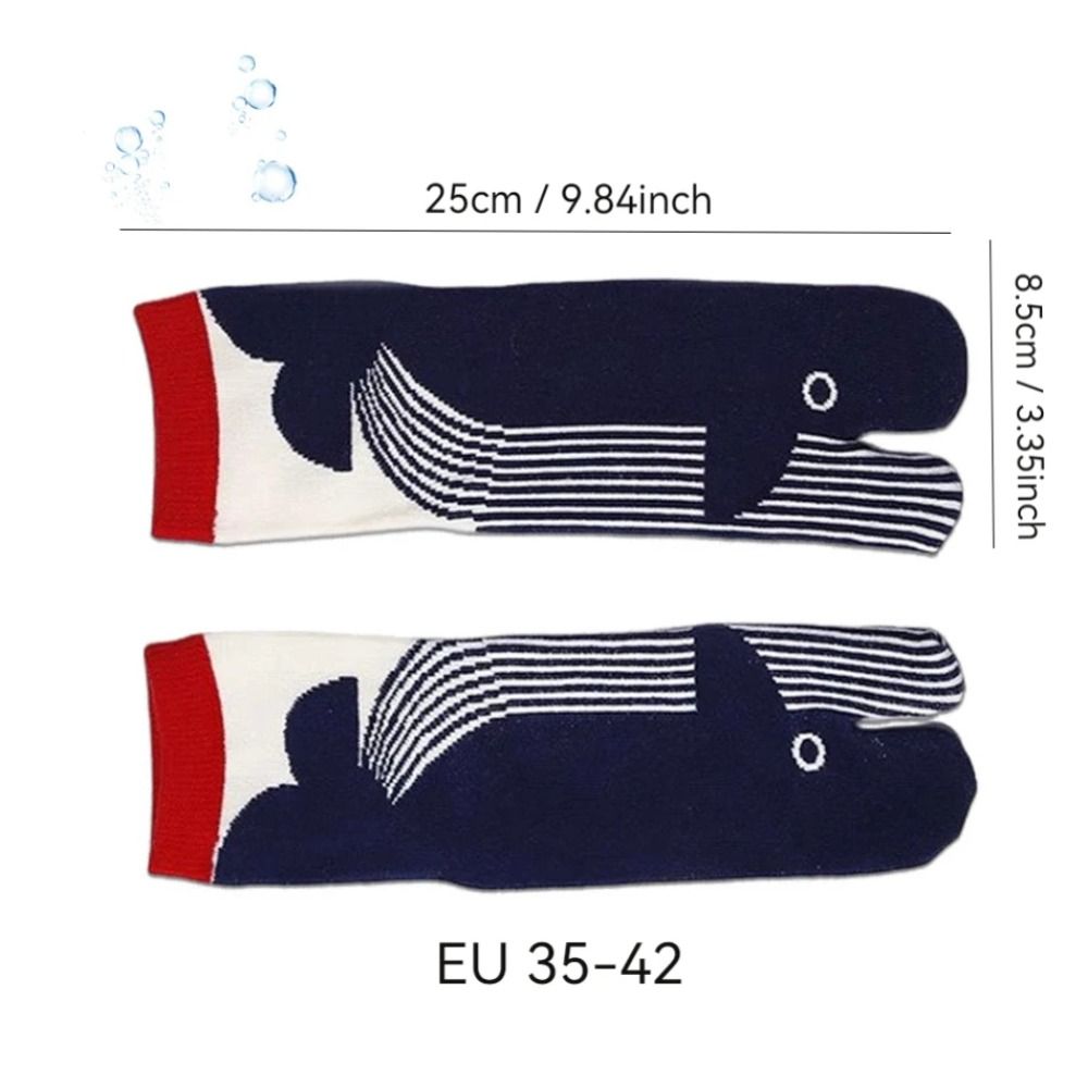 1pair Breathable Short Socks Casual Fish Pattern Socks Fashion Tabi Socks  Daily Wear