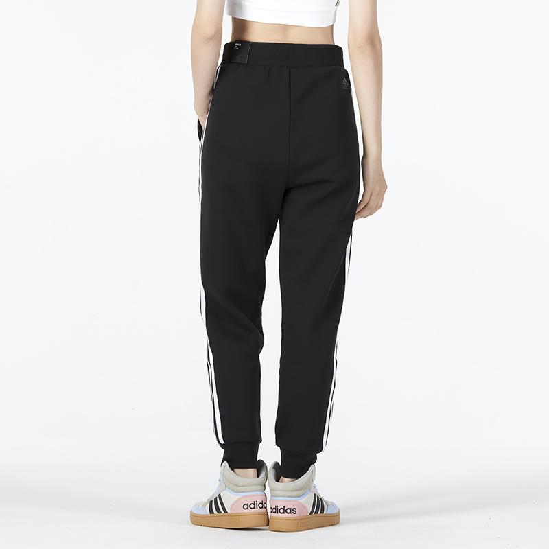 Adidas Striped Training Running Pants Women Bottoms Black HM7068