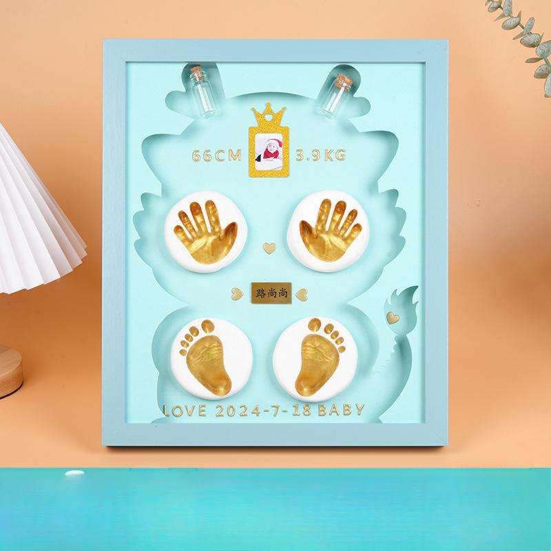 Year of The Dragon Baby Hand and Foot Ink Souvenir Photo Frame Full Moon Ink Ink 100 Days Hand and Foot Ink One-year Gift