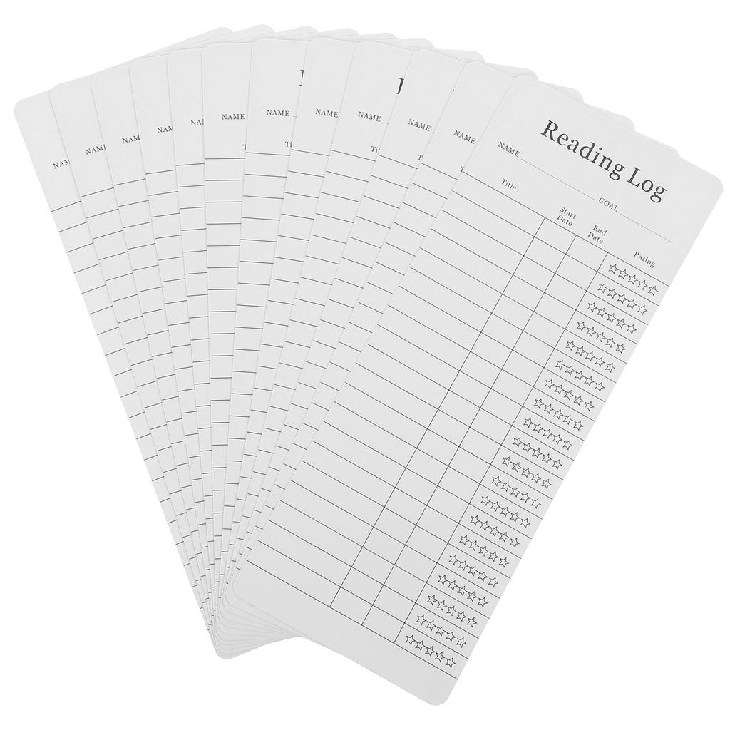 12 Pcs Reading Log Bookmark Tracker Library Card Bookmarks Literary Gifts School Supplies Reading Accessories Book Lover Marks