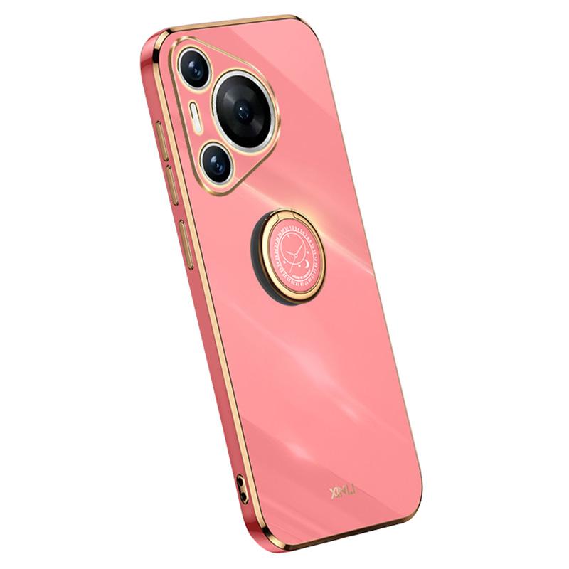 

XINLI For Huawei Pura 70 Pro Case Electroplating Kickstand TPU Phone Cover Red