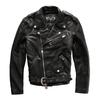HARLEYANGEL spring and autumn locomotive leather jacket men, lapel oblique zipper leather rope waist top layer cowhide leather jacket