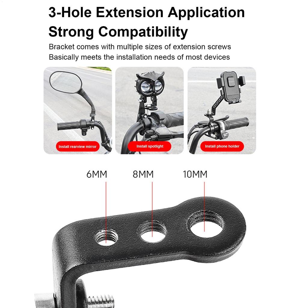 Scooter Spiegels Verlengstukken Motorfiets Stuur Accessoires Motorfiets Spotlicht Beugel Voor Koplamp Telefoon Navigatie Scooter