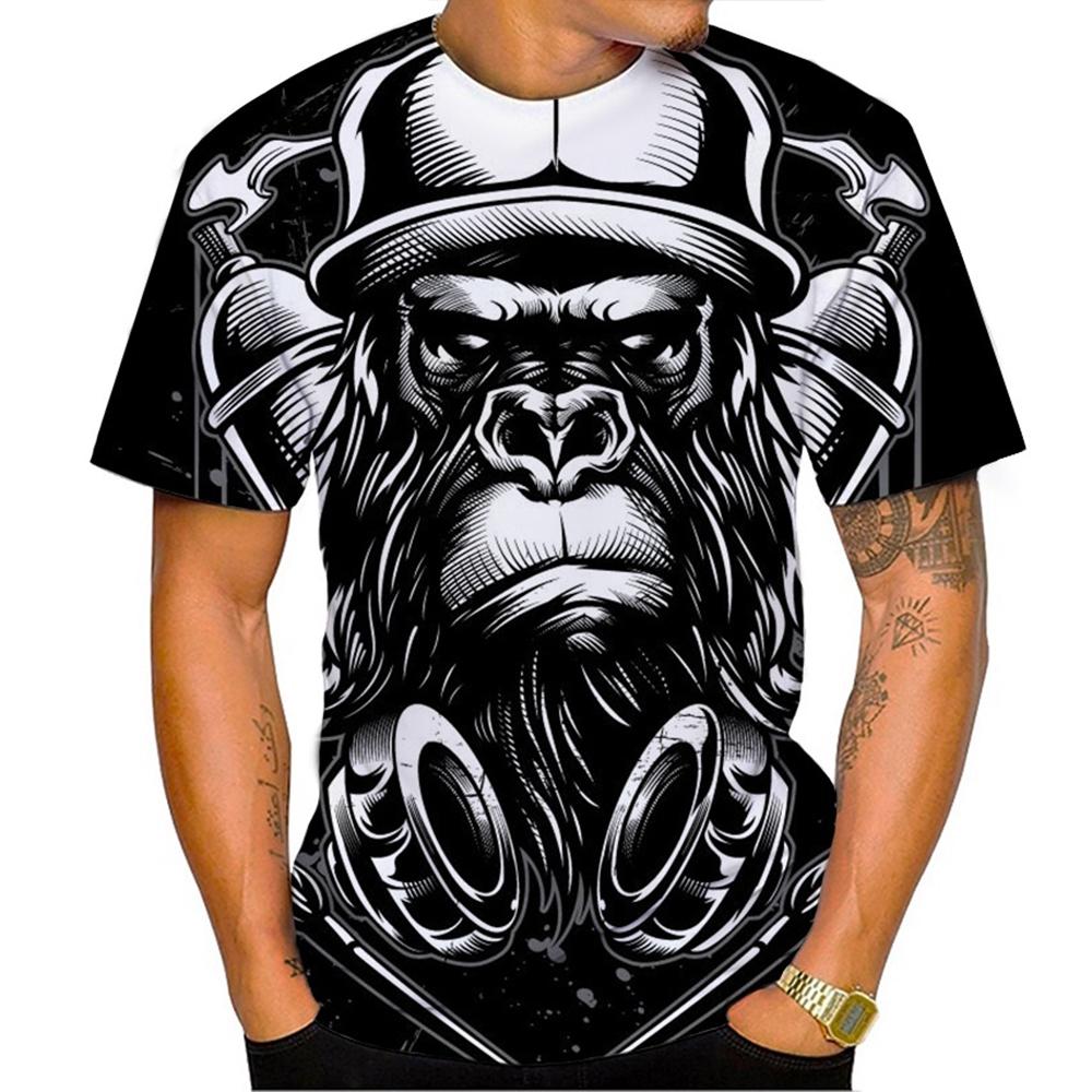 Sommer Heißverkauf Lustig Hübsch Gorilla 3D-Druckmuster Lässig Persönlichkeit Trendig Cool T-Shirt