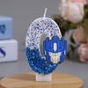 Number 0 Birthday Candle with Glitter Sparkle and Character Decoration for Cake Topper Party Supplies Kids Baking Accessory