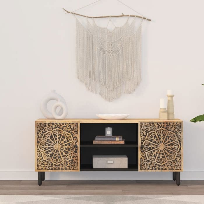 VidaXL TV Cabinet, Television Stand with Shelves and Doors, TV Unit with Living Room Storage, Retro, Wood 358212