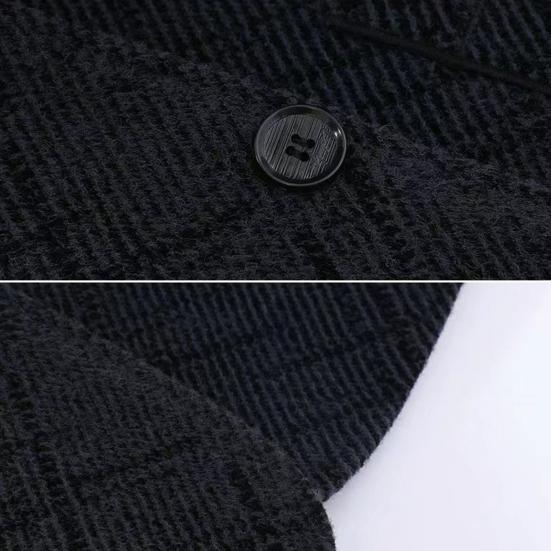 Jachetă pentru bărbați Guler răsturnat Buzunare cu mânecă lungă Cardigan gros și călduros, largi, de lungime medie, ocazional, stil business, pentru bărbați