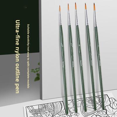 5-teiliges Set mit Hakenlinienstift, Nylon, ultrafeine handgezeichnete Kante, DIY-Digitalölgemälde, Acryl-Aquarellstift, spitzer Malpinsel