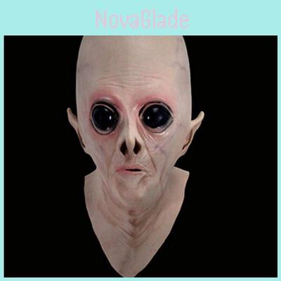 Strašidelná latexová plná maska hlavy mimozemšťana UFO pro halloweenský kostým, párty, zábavu a vzrušení