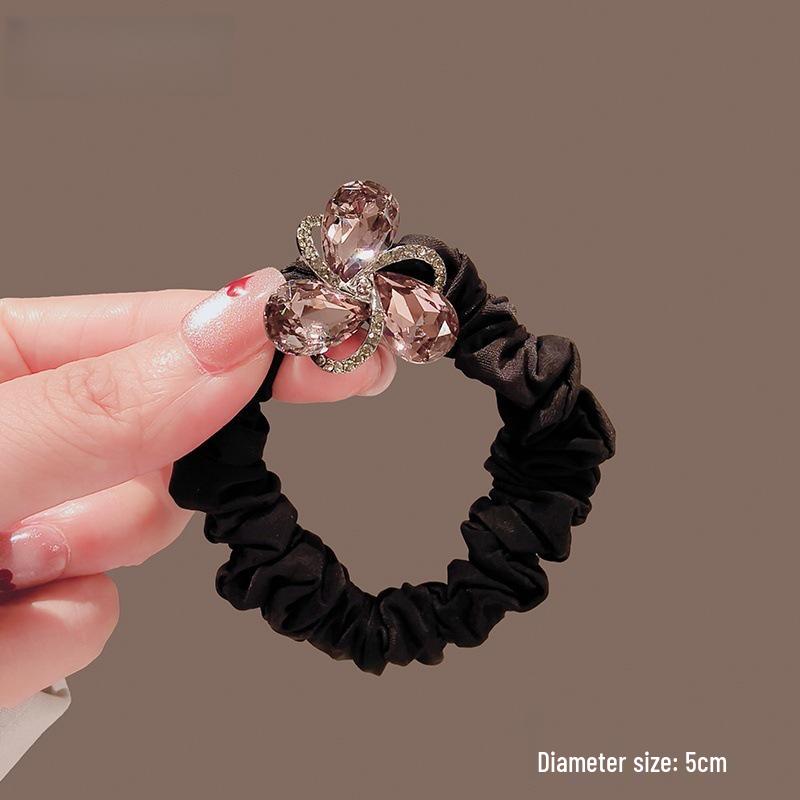 Exquisite Forest Style Butterfly Crystal Hair Ties - Durable Rubber Bands for Women