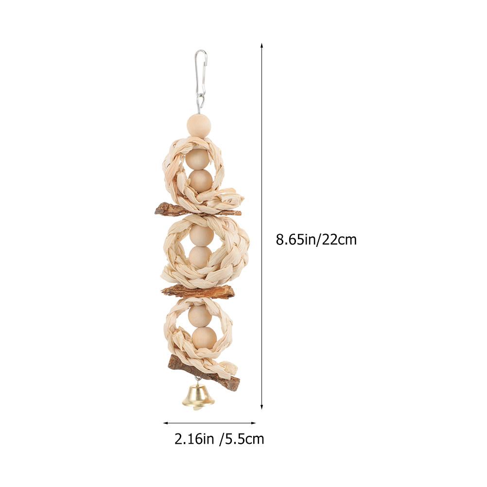3Pcs Parakeet Chewing Bird Swing Perch Corn Husk Cage Plaything Fun Parrot Training Supplies Balance Exercise Rest