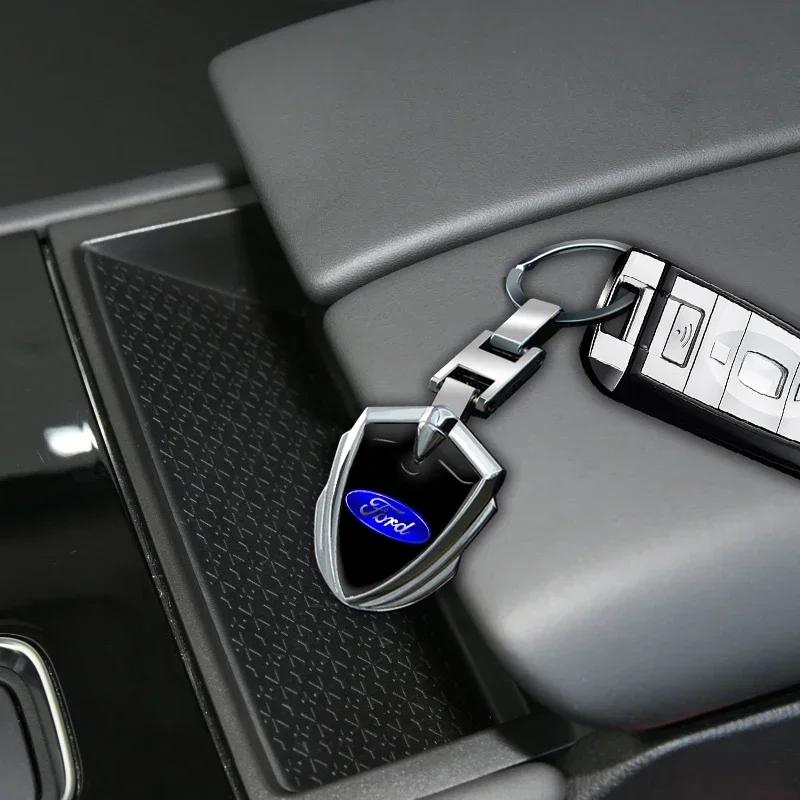 Neuer 2026 Autoaufkleber Hochwertiger Metall Autoschlüsselanhänger Autoschlüsselring Dekoration Auto Zubehör für Ford Focus 2 3 Mondeo Mk3 F150