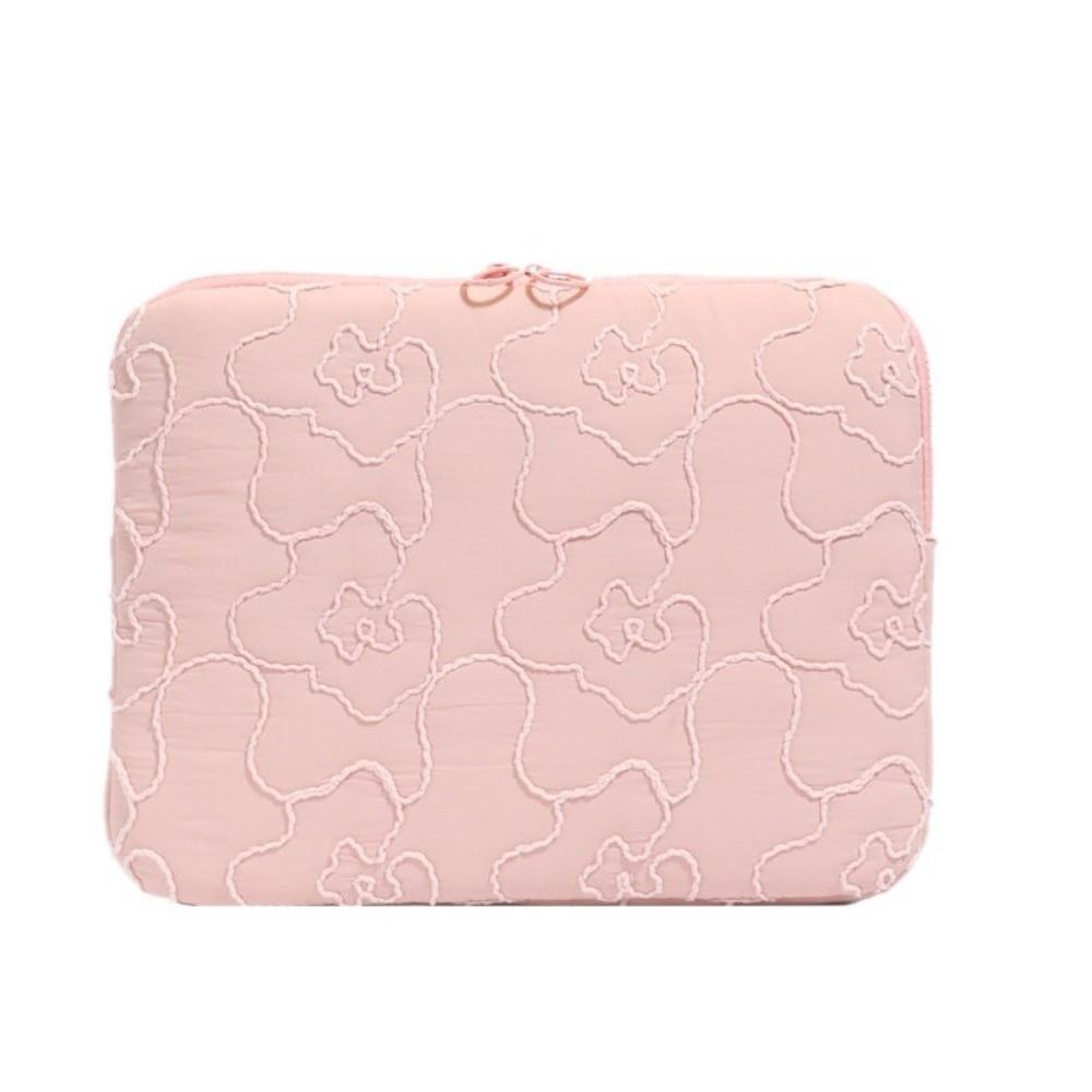 11/14 Inch Laptop Bag Embroidery Flower Soft Tablet Sleeve Case Shockproof Large Capacity for MacBook/iPad/DELL