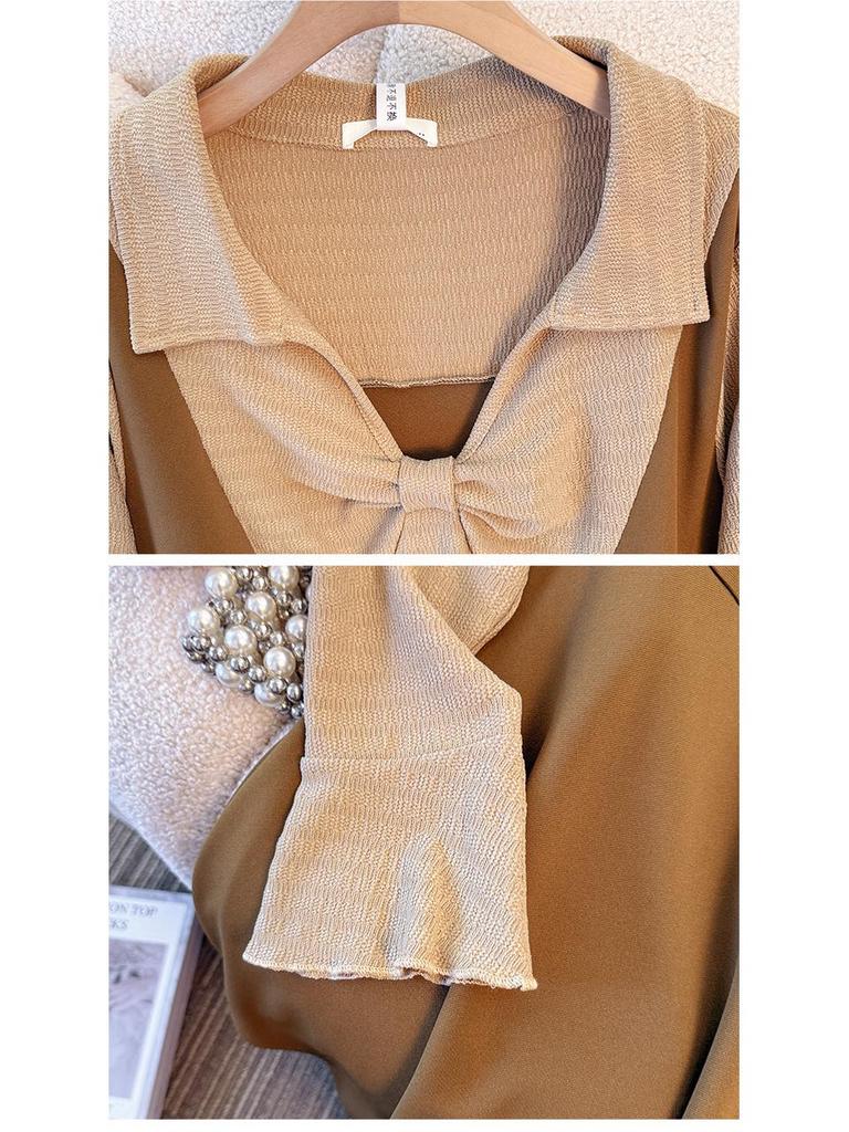 Plus Size Women's French Style Two-Piece Slimming Dress for Spring/Autumn