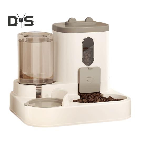 

Автоматическая кормушка для домашних животных 2 в 1, миска для корма для домашних животных объемом 1600 мл и диспенсер для воды объемом 800 мл, набор принадлежностей для домашних животных для маленьких, средних и больших кошек серый