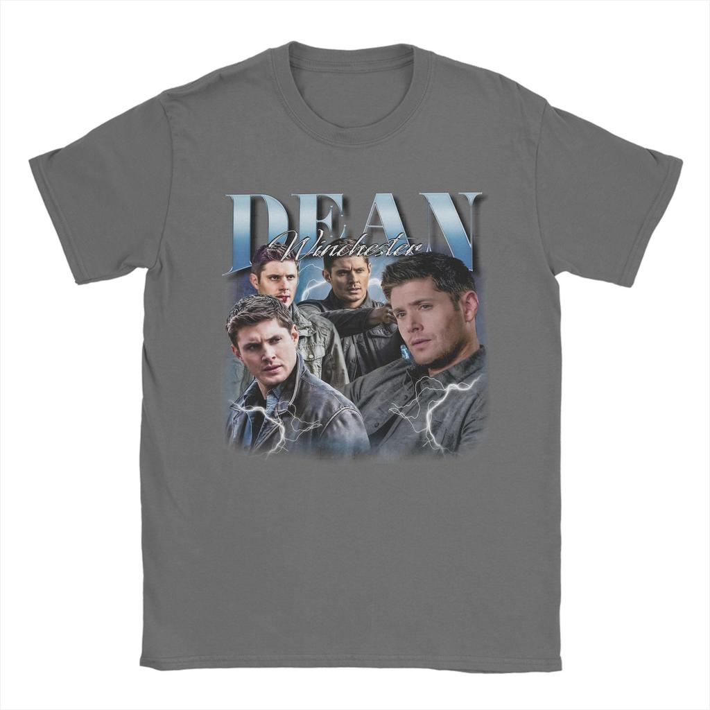 Novelty Vintage Dean Winchester Supernatural TShirts for Men Pure Cotton T Shirts  Short Sleeve Tee Shirt Gift Idea Clothing