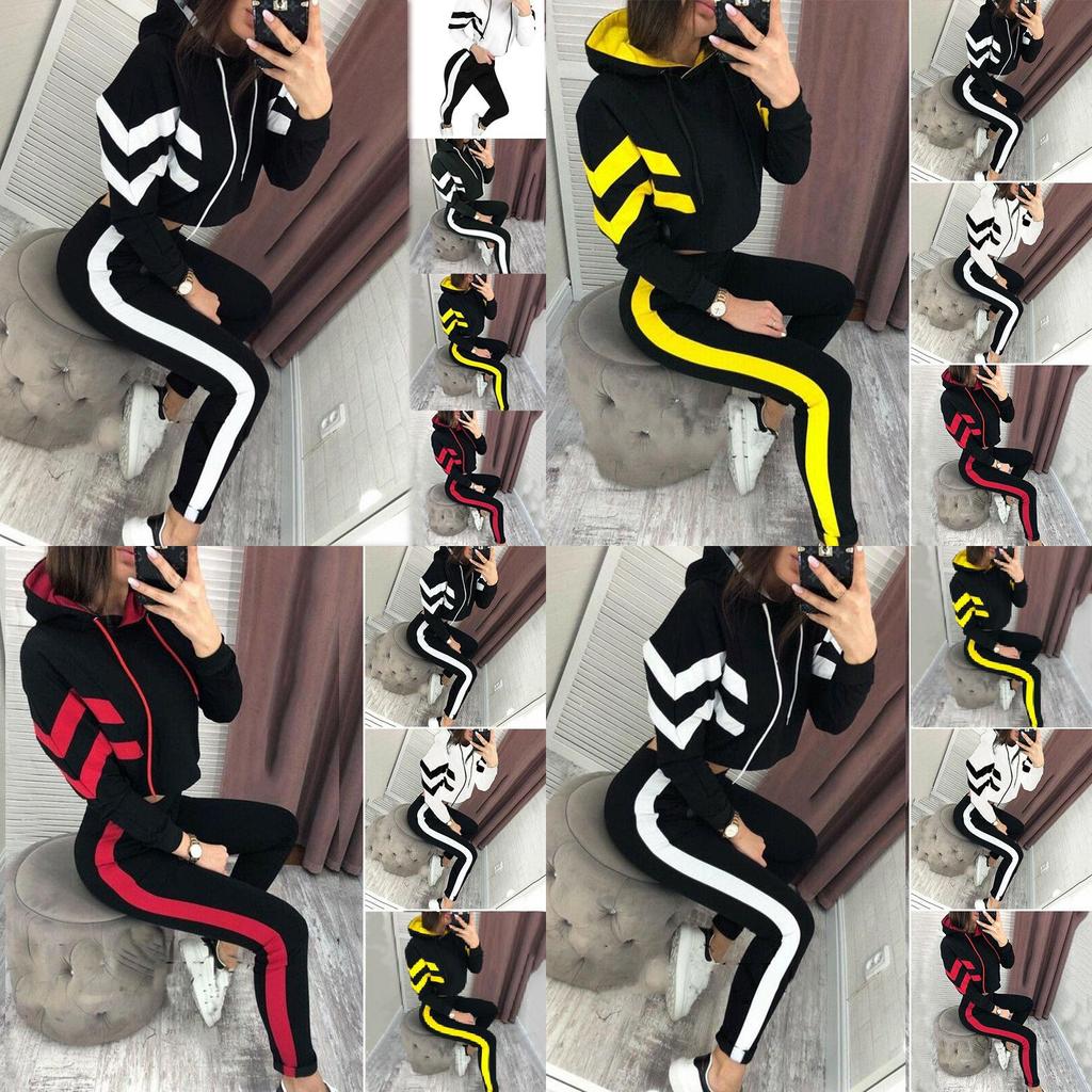 Stylish Ladies Crop Top Hoodie Set With Comfortable Loungewear Tracksuits For Women