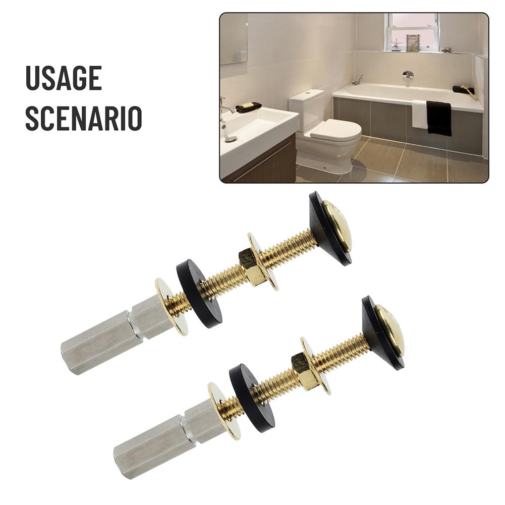 Bathroom Renovation Cistern Sealing Kit Tank To Bowl Screws Carbon Steel Bolts Large Rubber Grommets Practical Usage