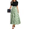Women's Fashion Casual Belt Short Sleeve Round Neck Floral Stitching Elegant Temperament Dress