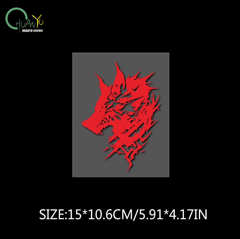 Electric car sticker dynamic motorcycle wolf head decoration  creative waterproof scratch protection