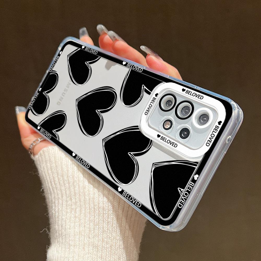 Case For Samsung Galaxy S24 Ultra Funda A54 5G A53 A52 A35 A34 A33 A32 A14 A13 S23 Plus S22 S21 S20 FE Love Heart Soft Cover