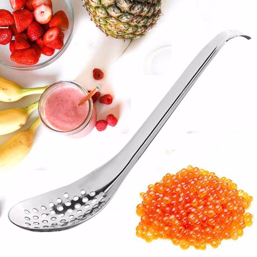 Stainless Steel Home Cooking Dinner Strainer Kitchen Gadgets Slotted Spoon Caviar Spoon Kitchen Tool