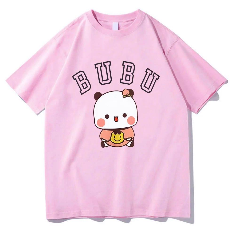 Kawaii Bubu Dudu Panda Bear T-shirts Short Sleeve Summer Women Tee-shirt Cartoon Graphic Printing Tshirts Casual Girls Tees