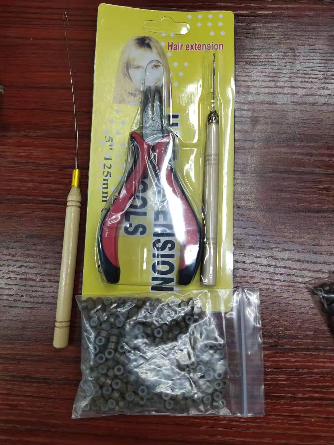 

Набор силиконовых зажимов для париков и наращивания волос с деревянным крючком для вязания