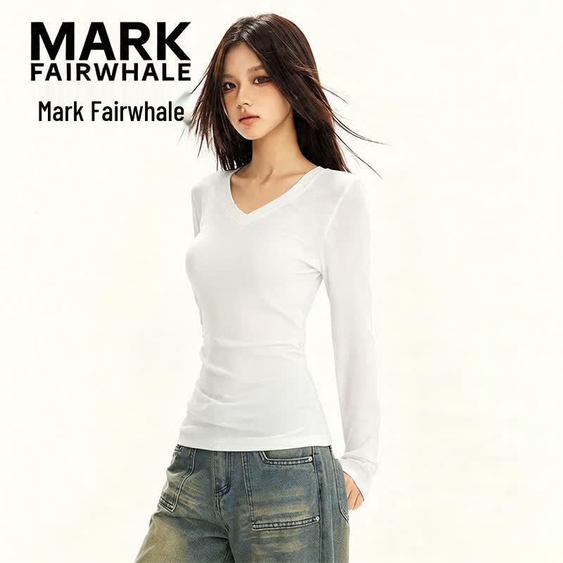 Mark Fairwhale Women's V-Neck Long Sleeve T-Shirt