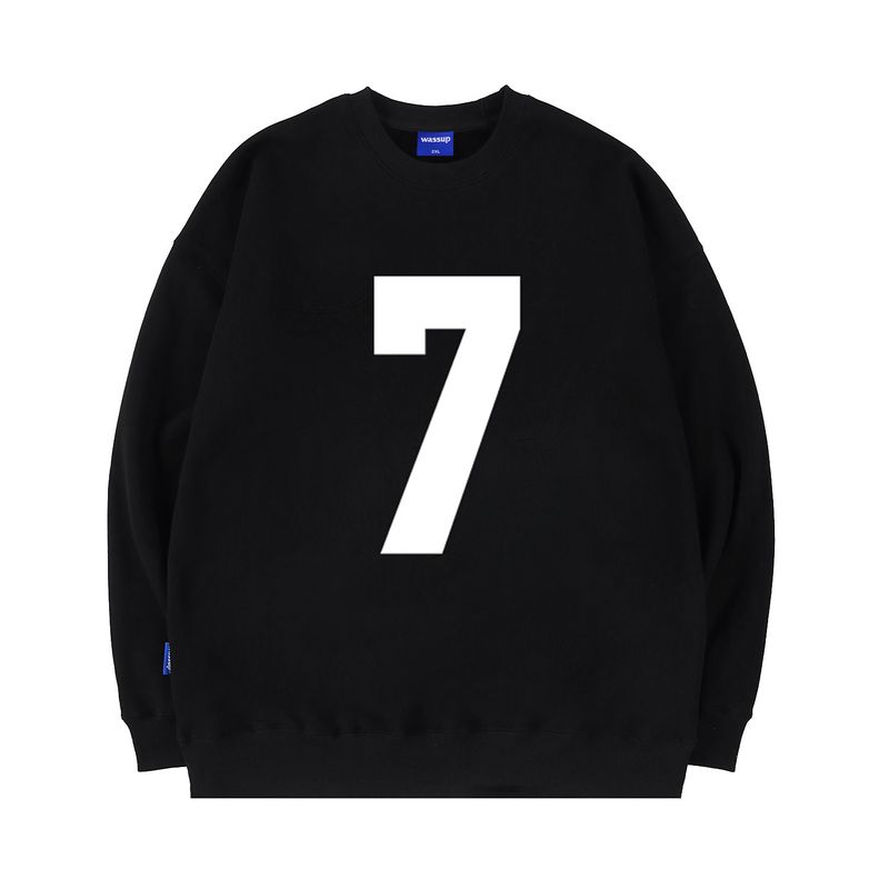 Heods Large Size 7 Crew Neck Sweatshirt for Men, No Hood, Trendy Brand Pullover, American Style, Heavyweight, Loose Fit Top for Autumn and Winter