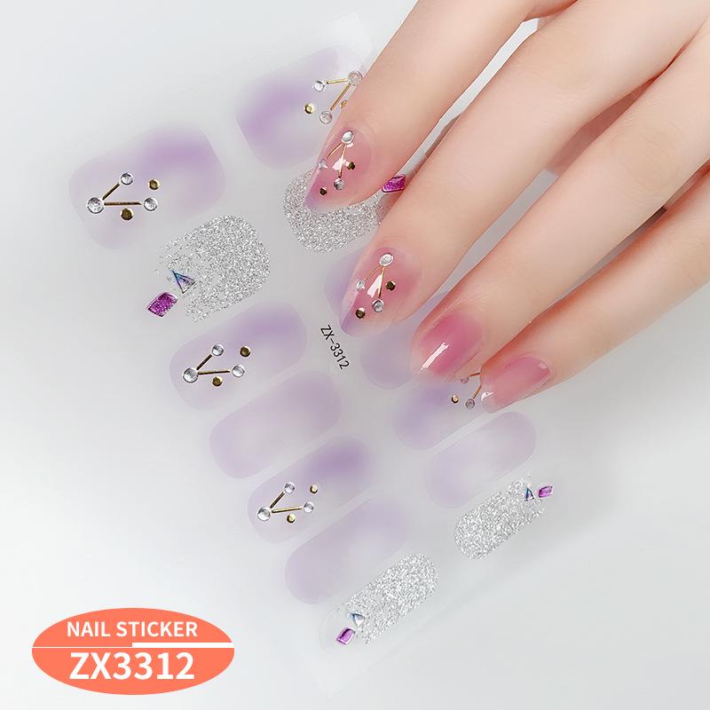 ZX 3D Gel Nail Polish Stickers: Easy-to-Use, Safe, and Healthy Imitation Diamond Adhesive for Stunning Nail Art.