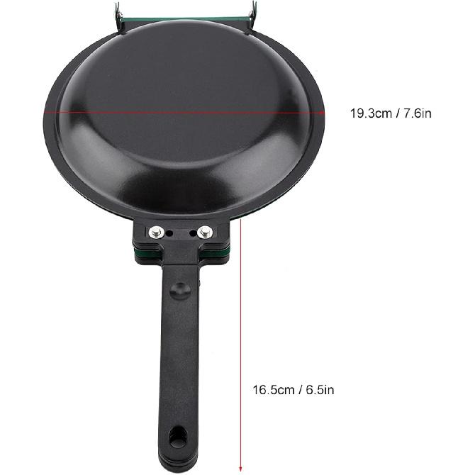 Double Side Pan, Haofy Double Side Pancake Griddle Molds Non-stick Ceramic Coating Flip Frying Pan Pancake Maker Household Kitchen Cookware (Green)