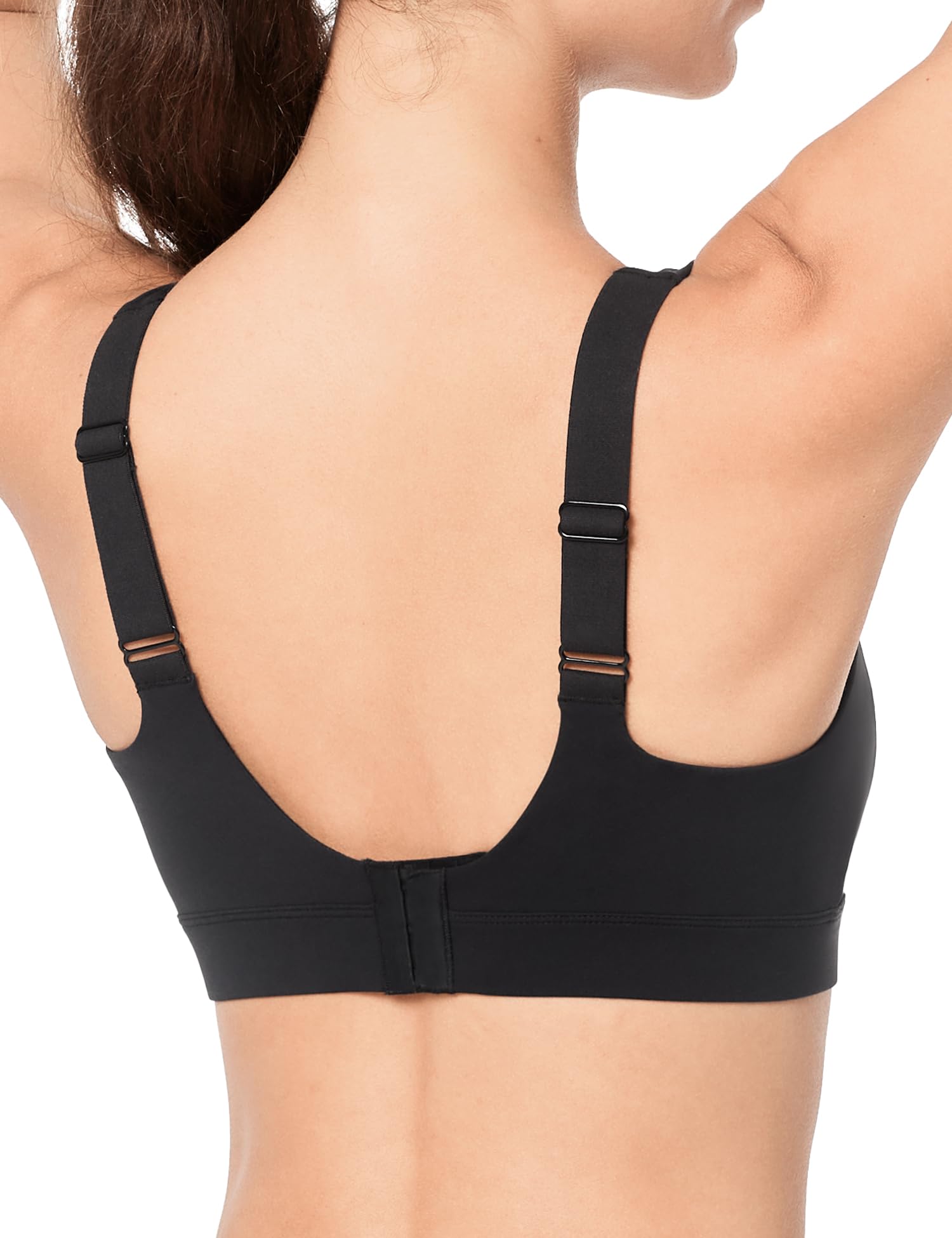 

Yvette Sports Регулируемый спортивный бюстгальтер на каждый день без спинки, черный, Bounce, женский, влагоотводящий, быстросохнущий, U-образная спинка, крючок, бретели, чёрный